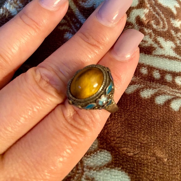 Tigers eye Sterling gemstone ring - Picture 6 of 8